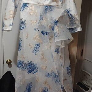 In Couture By Kiwi Blue and Gold Gown
